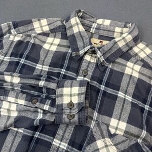 WOOLRICH Mens button down long sleeve plaid flannel shirt‎ blue/yellow - L